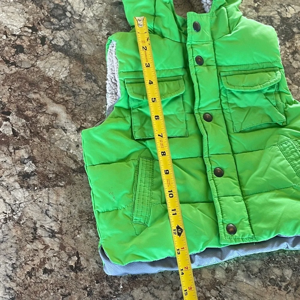 GAP Kids Bright Green Hooded Puffer Vest 18-24 Month Outdoor Baby Gap Child